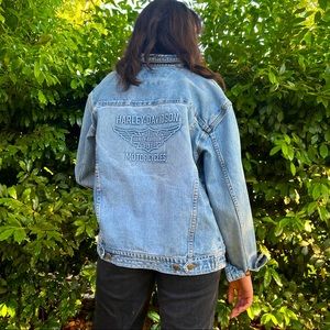 Vintage Harley Davidson Denim Jacket Size Mens Small